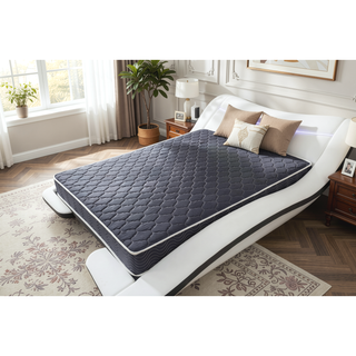 Sunvega Navy Blue Diamond Quilted Waterproof Breathable 6-Inch High-Density Foam Mattress
