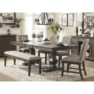 Sunvega Traditional Style Wood Framed Bench with Nailhead Trim and Rustic Brown Finish