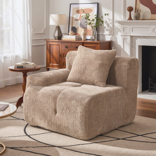 Sunvega Modular Loveseat Sofa with Tufted Design and Two Pillows for Living Room