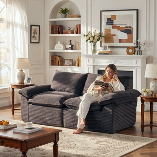 Sunvega Modern Corduroy Cloud Sofa with Comfortable High-Density Sponge for Living Room