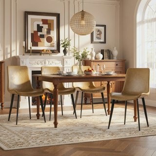 Sunvega PU Leather Dining Chairs with Ergonomic Design for Home and Office Use
