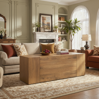 Sunvega Solid Red Oak Wood Bench with Tapered Legs for Dining and Entryway