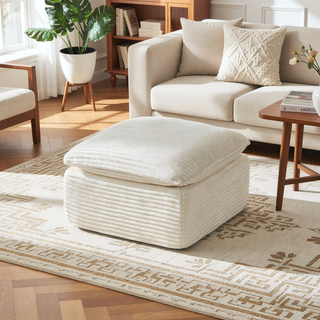 Sunvega Modern Corduroy Cloud Sofa with Comfortable High-Density Sponge for Living Room