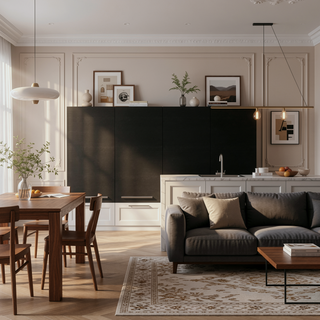 Sunvega Four Door Wall Mounted Cabinet in Wengue Finish for Living Room