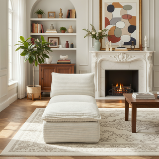 Sunvega Modern Corduroy Cloud Sofa with Comfortable High-Density Sponge for Living Room