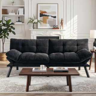 Sunvega Modern 2 Seater Sofa Bed with Adjustable Armrest and Backrest