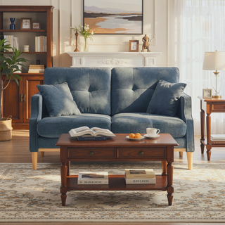 Sunvega Waterproof Fabric Loveseat Sofa with USB Charge Port and 2 Pillows