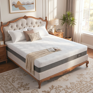Sunvega Queen Medium Firm Mattress with Phase Change Cooling Cover and Gel Memory Foam