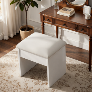 Sunvega Vanity Desk with Mirror and Lights for Makeup with 5 Drawers and Open Shelves