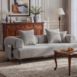 Sunvega Foldable Compressible Sofa with Metal Frame and Cushions for Small Spaces