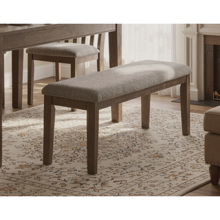 Sunvega Gray Fabric Upholstered 1pc Bench with Wood Frame for Dining Room