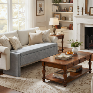 Sunvega Modern Linen Upholstered Storage Bench for Bedroom Living Room Dorm