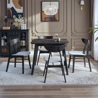 Sunvega 42 Inch Saving Place Dining Table with Wood Veneer Top for Kitchen Living Room