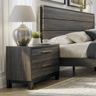 Sunvega Antique Grey Wood 6-Piece Queen Size Bedroom Set with Dresser Mirror and Chest