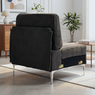 Sunvega Modular Sofa Single Armrest Backrest Module with Convertible Corduroy Fabric