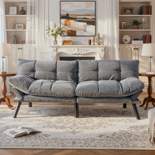 Sunvega Modern 2 Seater Sofa Bed with Adjustable Armrest and Backrest