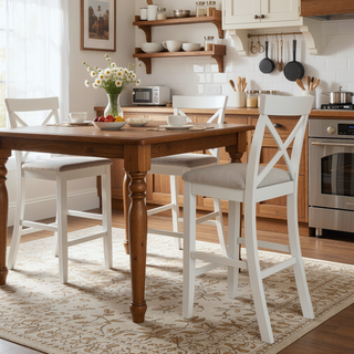 Sunvega 48" Rectangular Wood Bar Height Dining Table Set with 2 Chairs for Kitchen Breakfast Nook