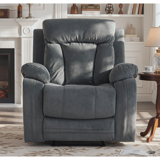 Sunvega Reclining Transitional Microfiber Fabric Chair with Lumbar Support