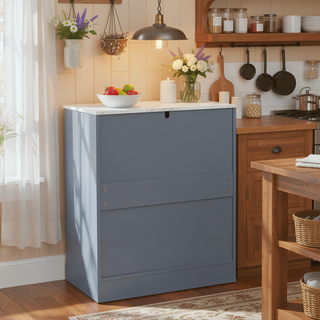 Sunvega Freestanding Kitchen Pantry Cabinet with Drawer and Adjustable Shelves