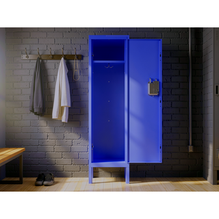 Sunvega Blue Industrial Style Metal Storage Cabinet with Two Separate Compartments