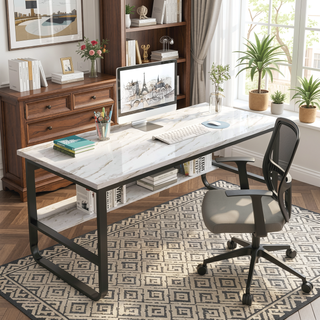 Sunvega Laminate Countertop with Marble Stripe Design for DIY Office Desk and Laundry Room