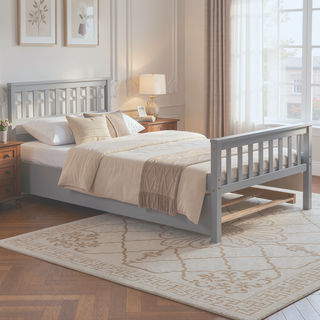 Sunvega Twin Bed Frame with Trundle and Headboard for Small Bedroom Space Saving