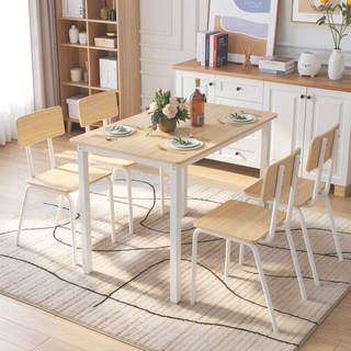 Sunvega 5-Piece Modern Dining Table Set with 4 Chairs for Small Space Kitchen
