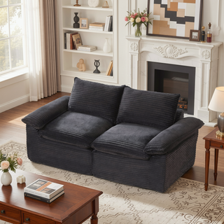 Sunvega Modern Corduroy Cloud Sofa with Comfortable High-Density Sponge for Living Room