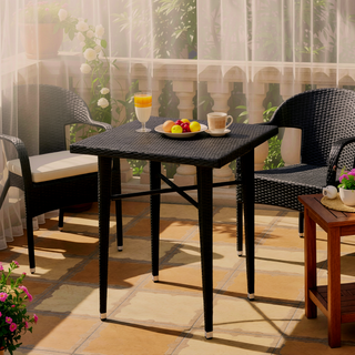 Sunvega All Weather Wicker and Iron Frame 32.5 Inch Square Bar Table