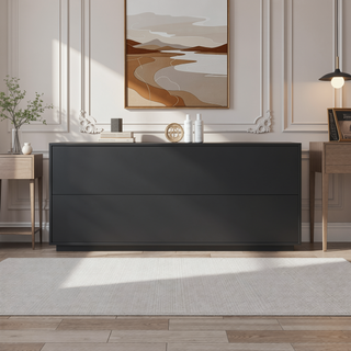 Sunvega Modern Sideboard Buffet Cabinet with Water Ripple Design and Ample Storage for Kitchen