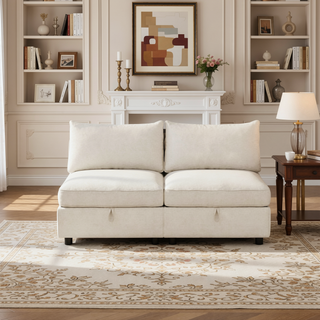 Sunvega Modular Sectional Sofa Seat With Storage and Convertible Sleeper Function