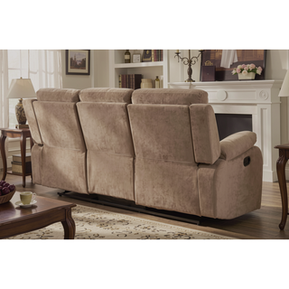 Sunvega Transitional Microfiber Fabric Sofa with Lumbar Support and Stainless Steel Base