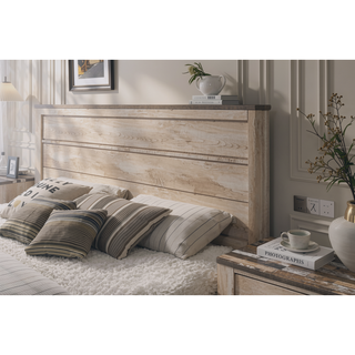 Sunvega White Wash Finish Queen Bedroom Set with Dresser Mirror and Nightstands