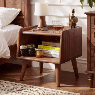 Sunvega Premium European Beechwood Nightstand with Ample Storage and Safe Design