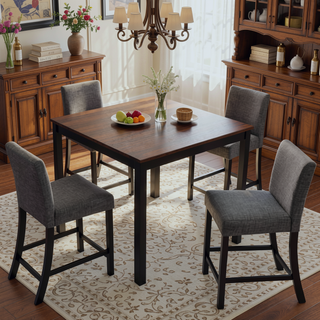 Sunvega Modern 5-Piece Dining Table Set with Upholstered Chairs for Kitchen and Dining Room