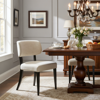 Sunvega Modern Upholstered Wooden Dining Chairs Set of 2 for Small Spaces
