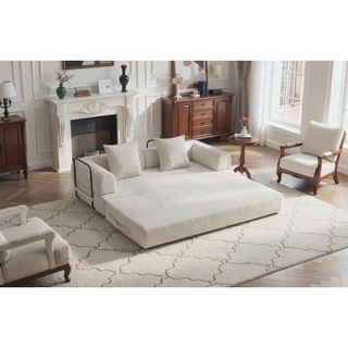 Sunvega Foldable Compressible Sofa with Metal Frame and Cushions for Small Spaces