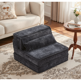 Sunvega Convertible Modular Sectional Mahjong Sofa Bed with Ottoman in Circle Fleece Fabric