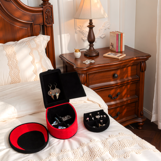 Sunvega High Heel Shoe Design Jewelry Box with Hidden Storage and Display Hooks