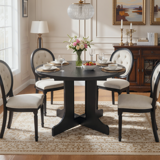 Sunvega Expandable Oval Dining Table with X-Shaped Base and Removable Leaf