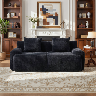 Sunvega Modular Loveseat Sofa with Tufted Design and Two Pillows for Living Room