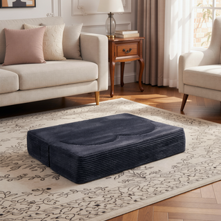 Sunvega Soft Teddy Bear Fabric Folding Sofa Bed Sleeper Futon for Living Room
