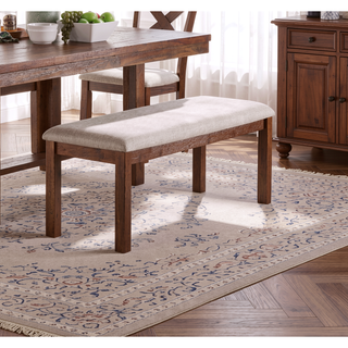 Sunvega Contemporary Style Solid Wood Bench with Upholstered Cushion for Kitchen Dining Room
