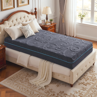Sunvega Firm Comfort 8" Twin Size Gel-Infused Memory Foam Hybrid Mattress in Dark Gray