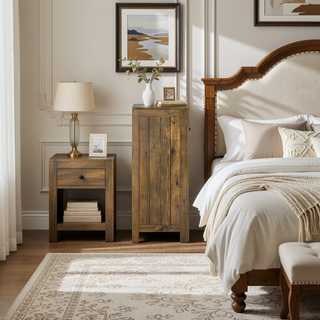 Sunvega Caramel Brown Weathered Distressed Finish 7-Drawer Reclaimed Wood Dresser