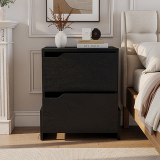 Sunvega Classic White Nightstand with Spacious Drawer and Open Shelf for Bedroom