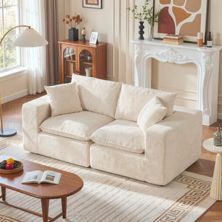 Sunvega Modern Chenille Cloud Sofa with High-Density Sponge Filling for Living Room