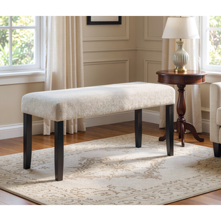 Sunvega Upholstered Dining Bench with Beige Gray Finish and Contemporary Style
