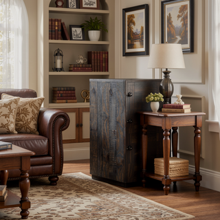 Sunvega Dark Grey Server Crafted of Pine and Hardwood with Three Dovetail Drawers