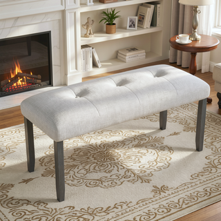 Sunvega Modern Tufted Upholstered Bench for Bedroom Dining Room Living Room
